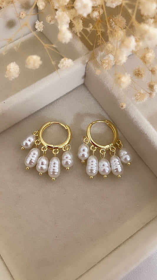 Pearl Earrings Gold Color