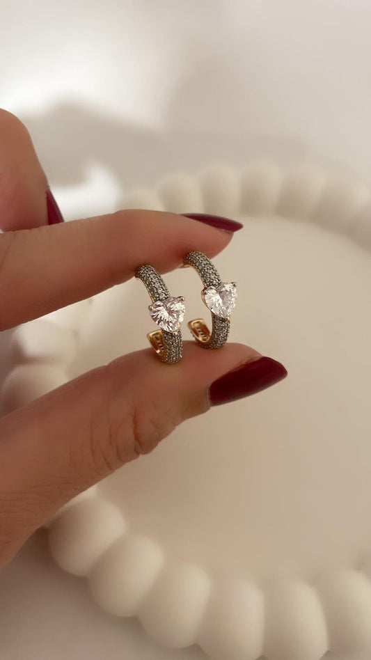 Earrings Silver Color with Zircon